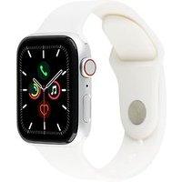 Apple Watch SE 44 mm kast van zilver aluminium met wit sportbandje [wifi + cellular]