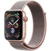 Apple Watch Series 4 44 mm aluminium goud met geweven sportbandje [wifi + cellular] roségoud