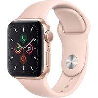 Apple Watch Series 5 40 mm kast van goud aluminium met roze sportbandje [wifi]